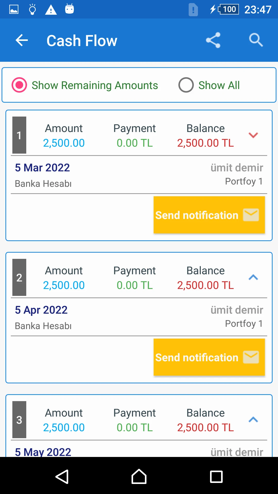 Lease Contract screenshot