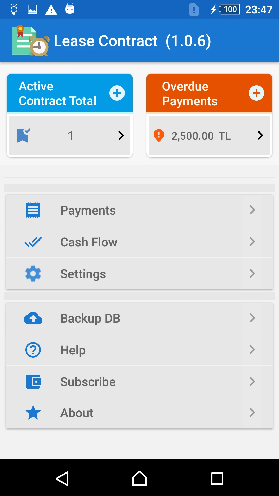 Lease Contract screenshot
